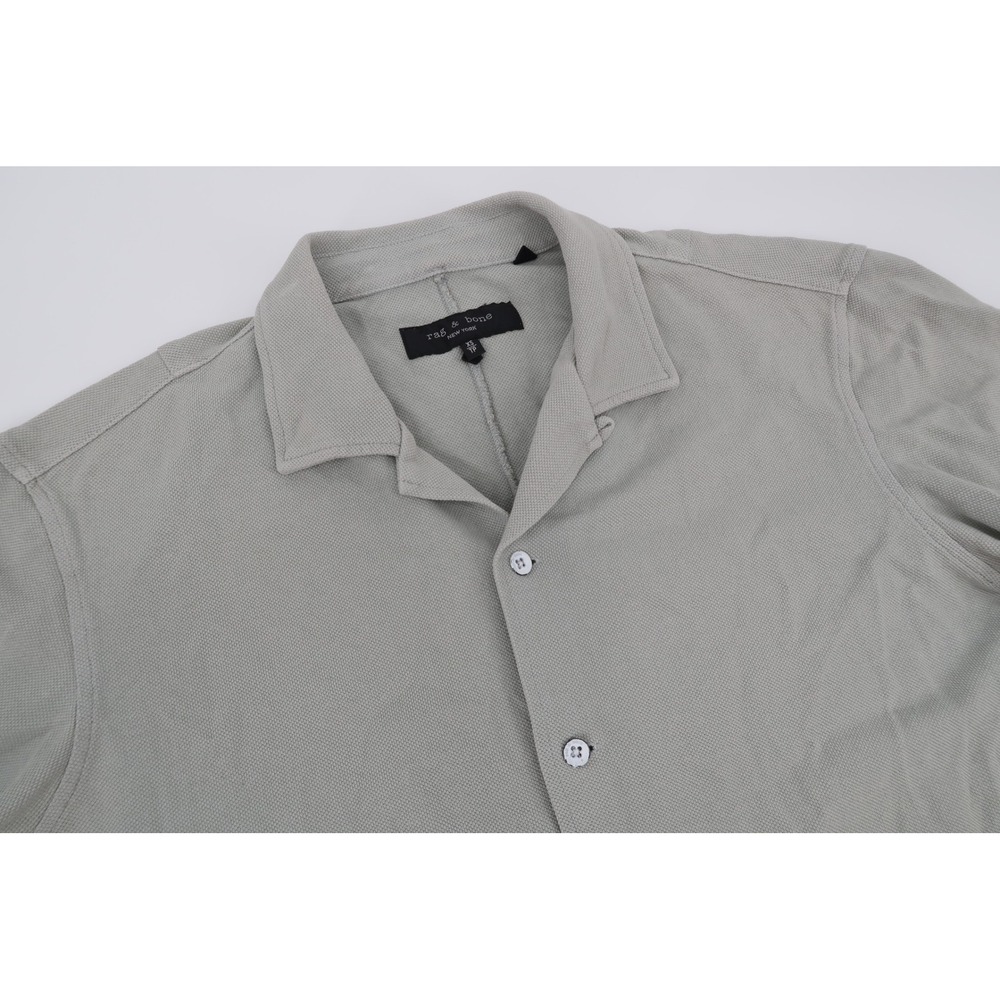 Rag & Bone Button Down Shirt Mens XS Sage Green Textured Cotton Camp Collar